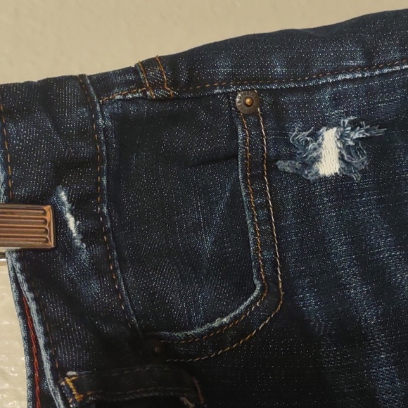 USED AEROPOSTALE DISTRESSED SIZE 7/8 REGULAR CHELSEA BOOTCUT SHORTS - Picture 6 of 15